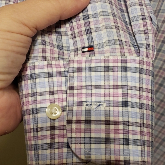Tommy hilfiger purple plaid long sleeve shirt - Picture 3 of 6